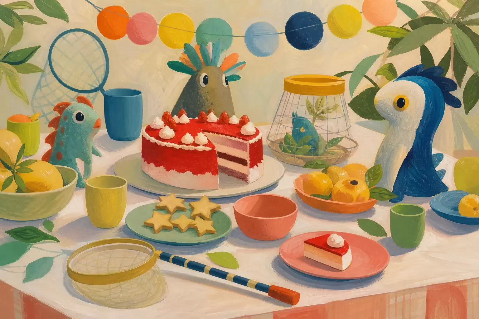 Décoration et gâteau pour un anniversaire Pokémon