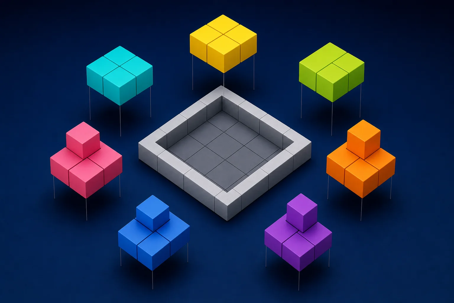 Les sept tétriminos et les règles de Tetris