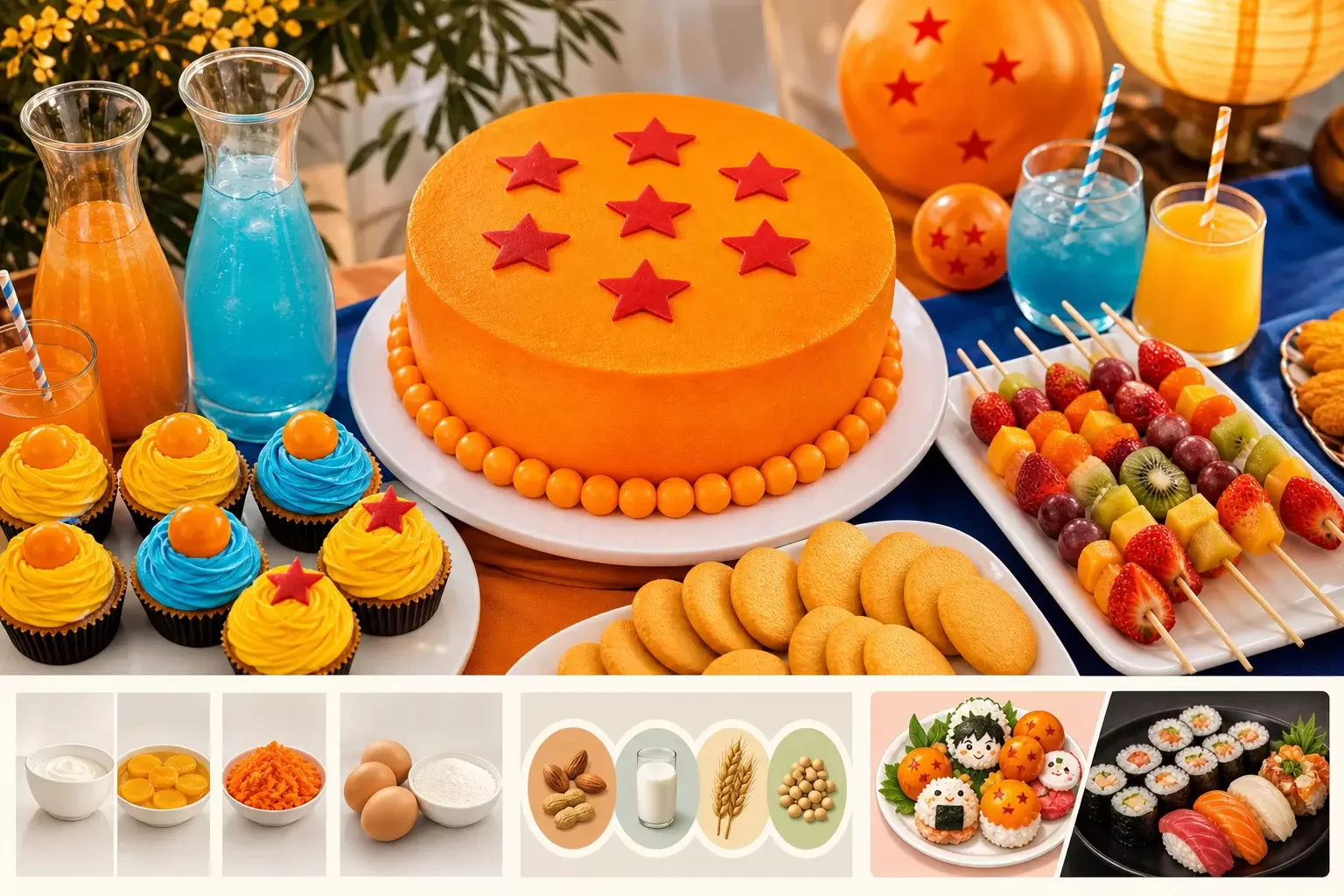 Gâteau et buffet pour un anniversaire Dragon Ball
