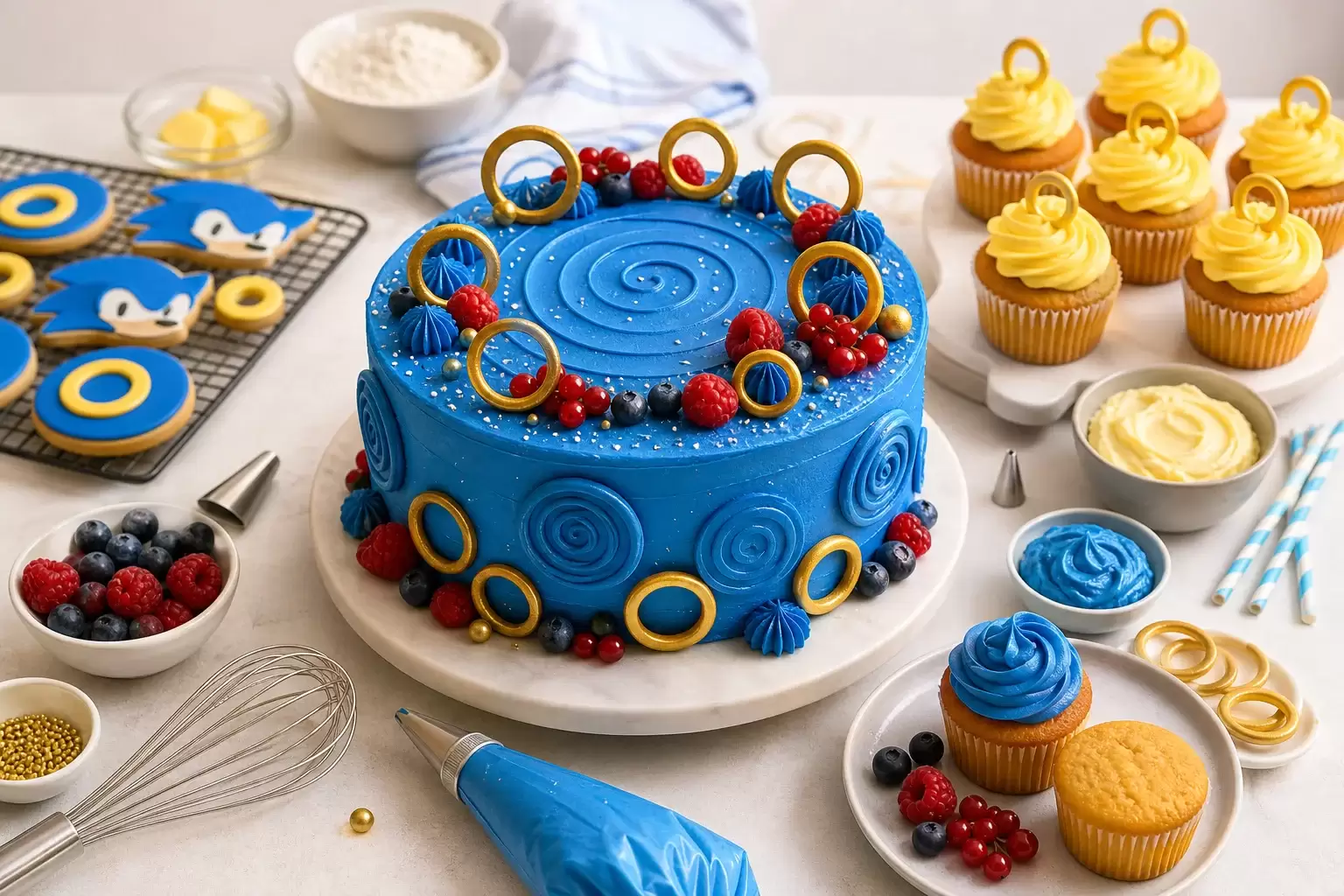 Gâteau Sonic facile et goûter thématique