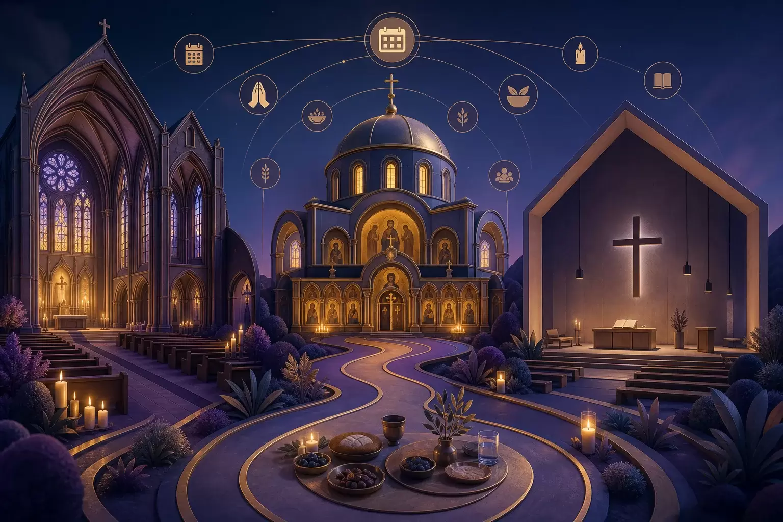 Carême catholique, orthodoxe et protestant