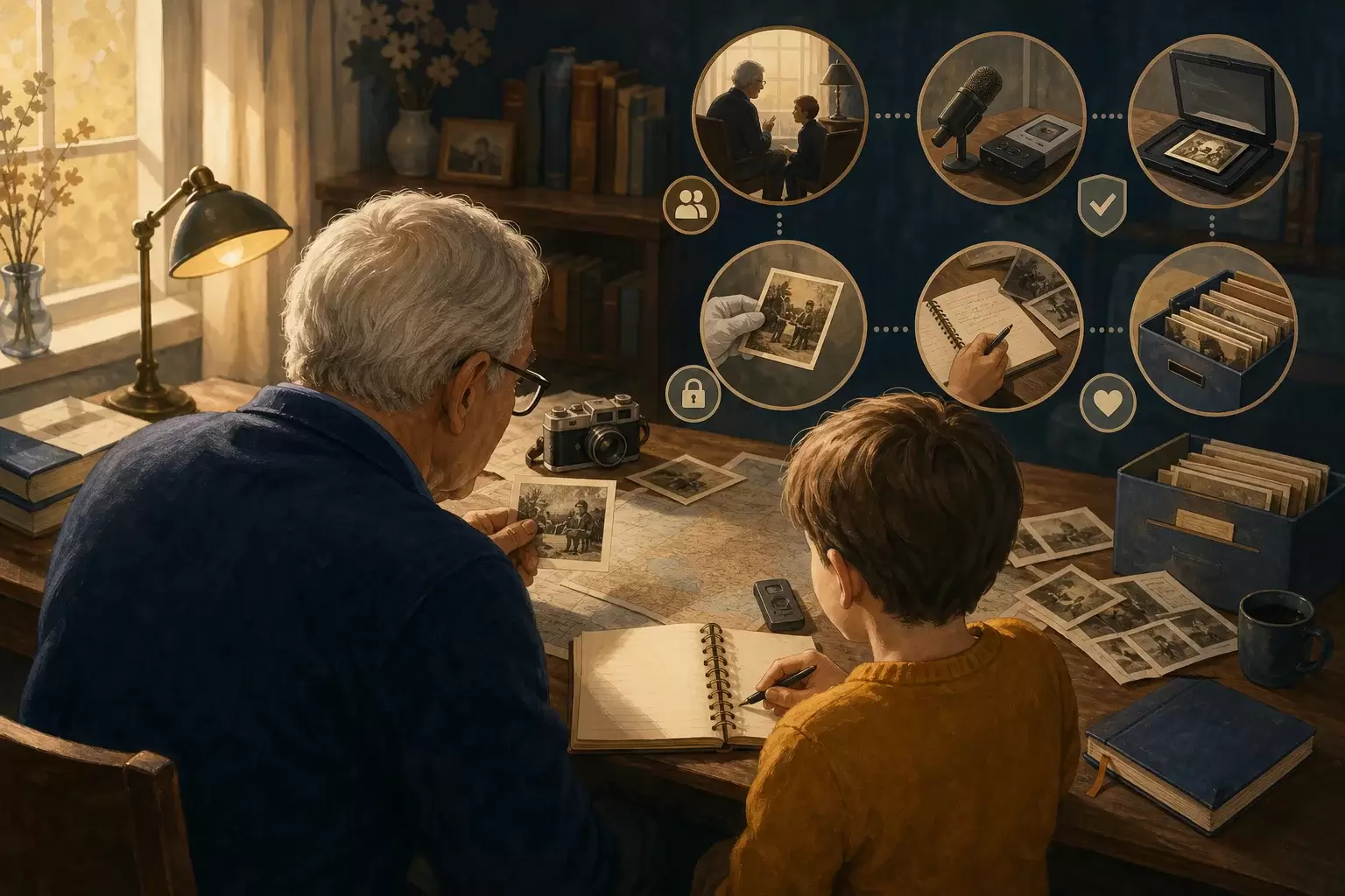 Transmettre les souvenirs et l'histoire familiale avec son grand-père