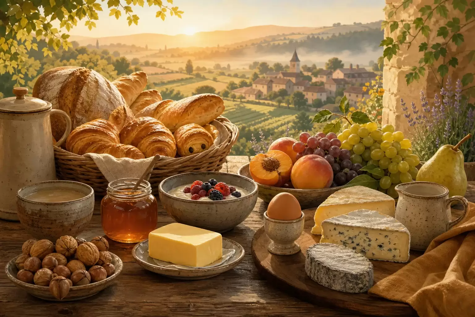 Petit déjeuner régional : produits des terroirs français