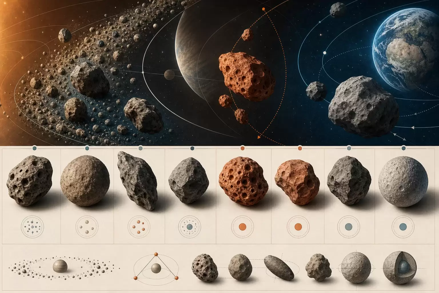 Astéroïdes : types, tailles, records et vocabulaire