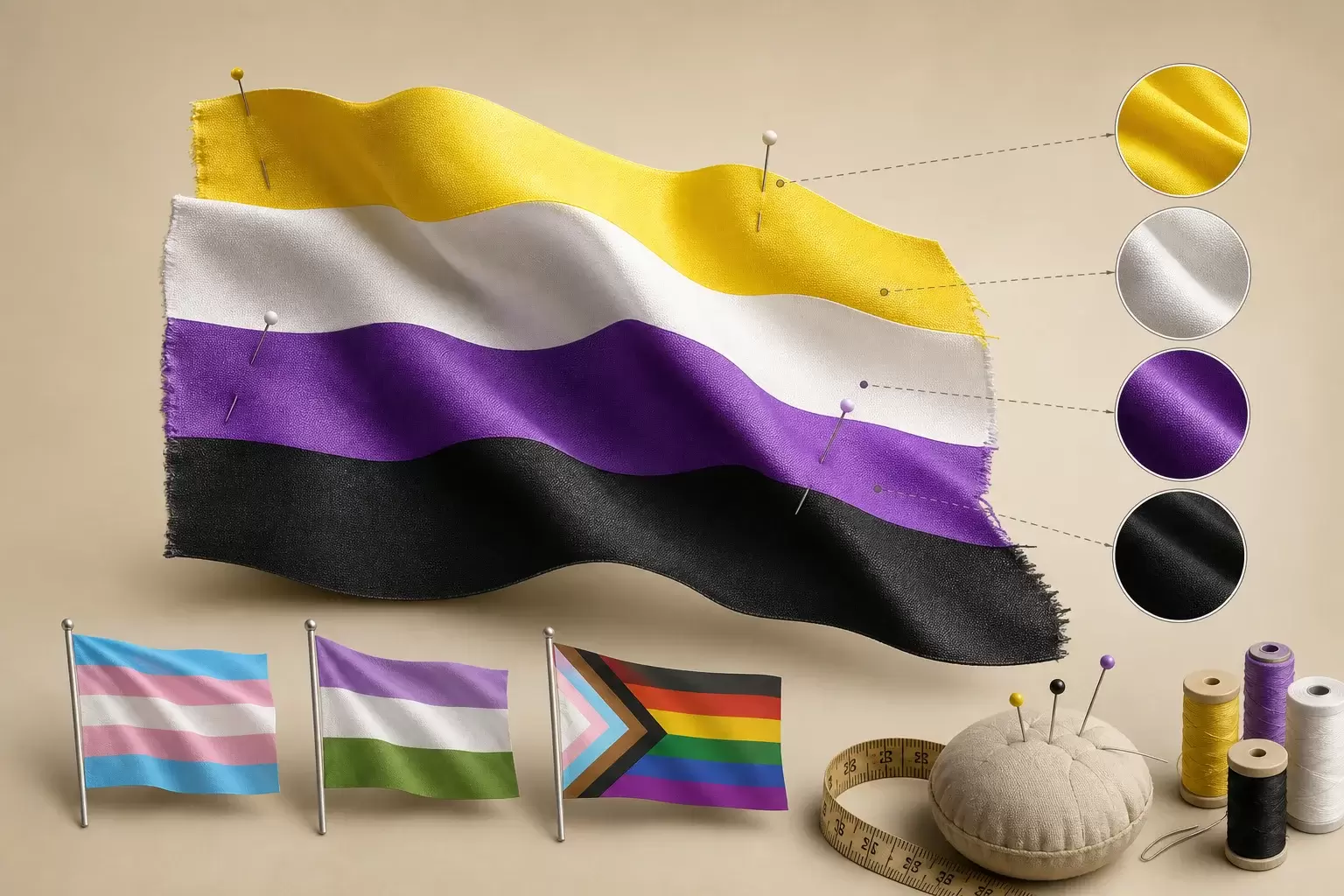 Drapeau non binaire : histoire, couleurs et usages