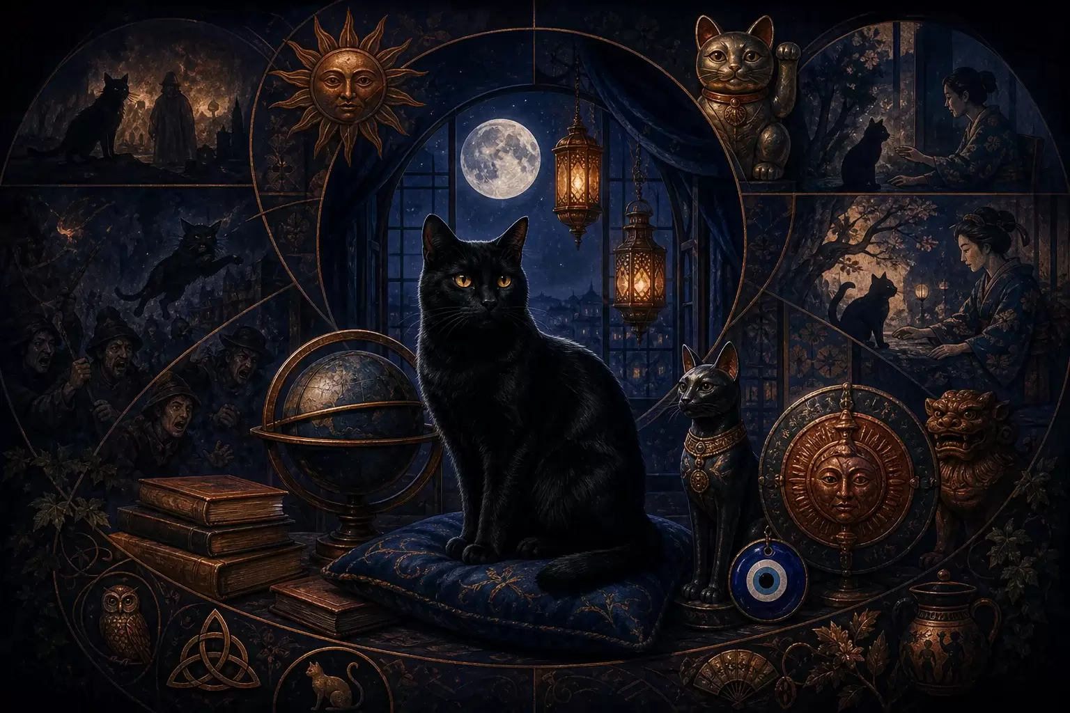 Le chat noir dans les cultures : chance, peur et superstitions