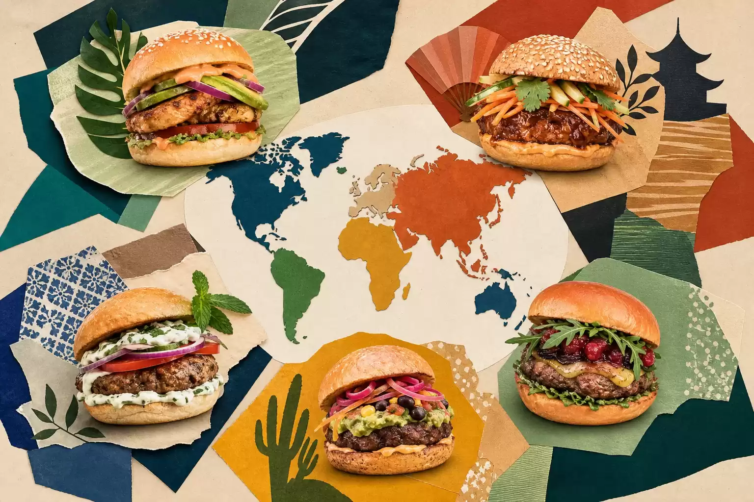 Burgers du monde : variantes et ingrédients locaux