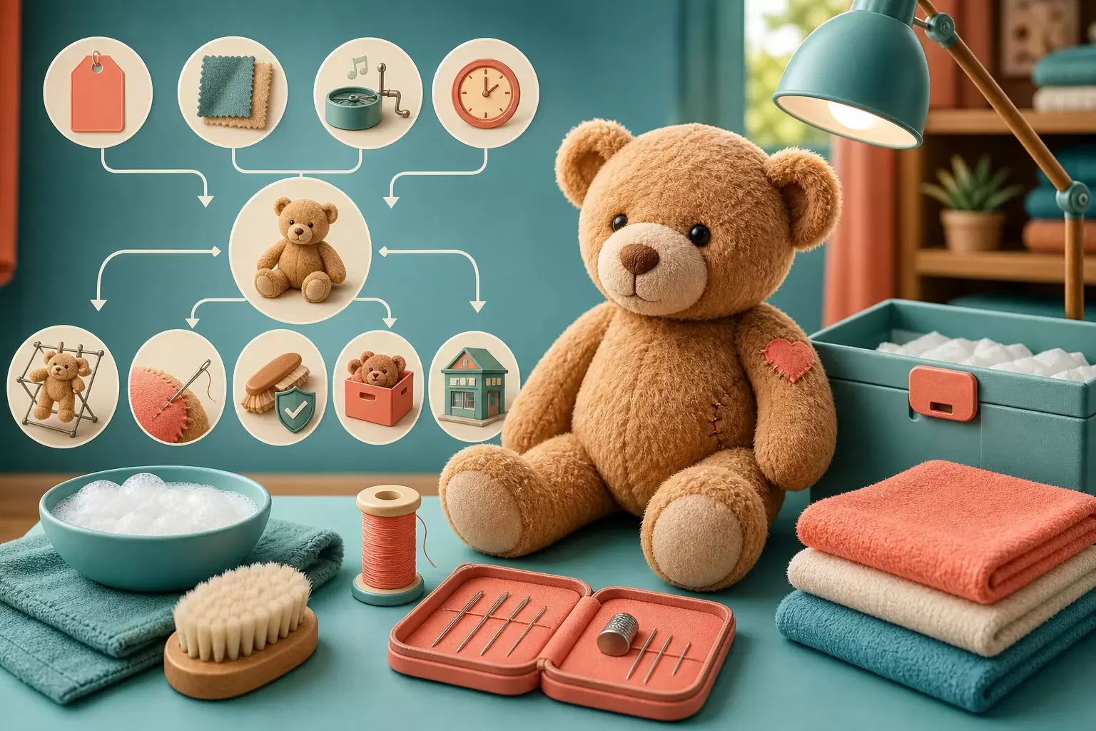Nettoyer et réparer un ours en peluche