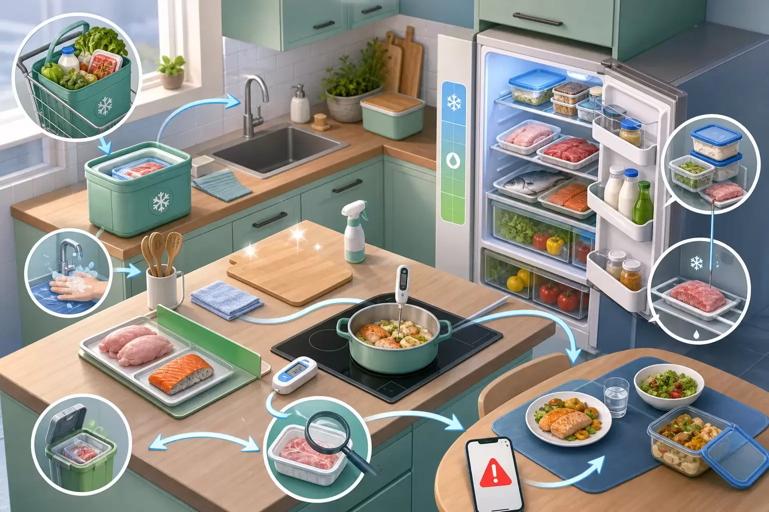 Les gestes de sécurité des aliments à la maison