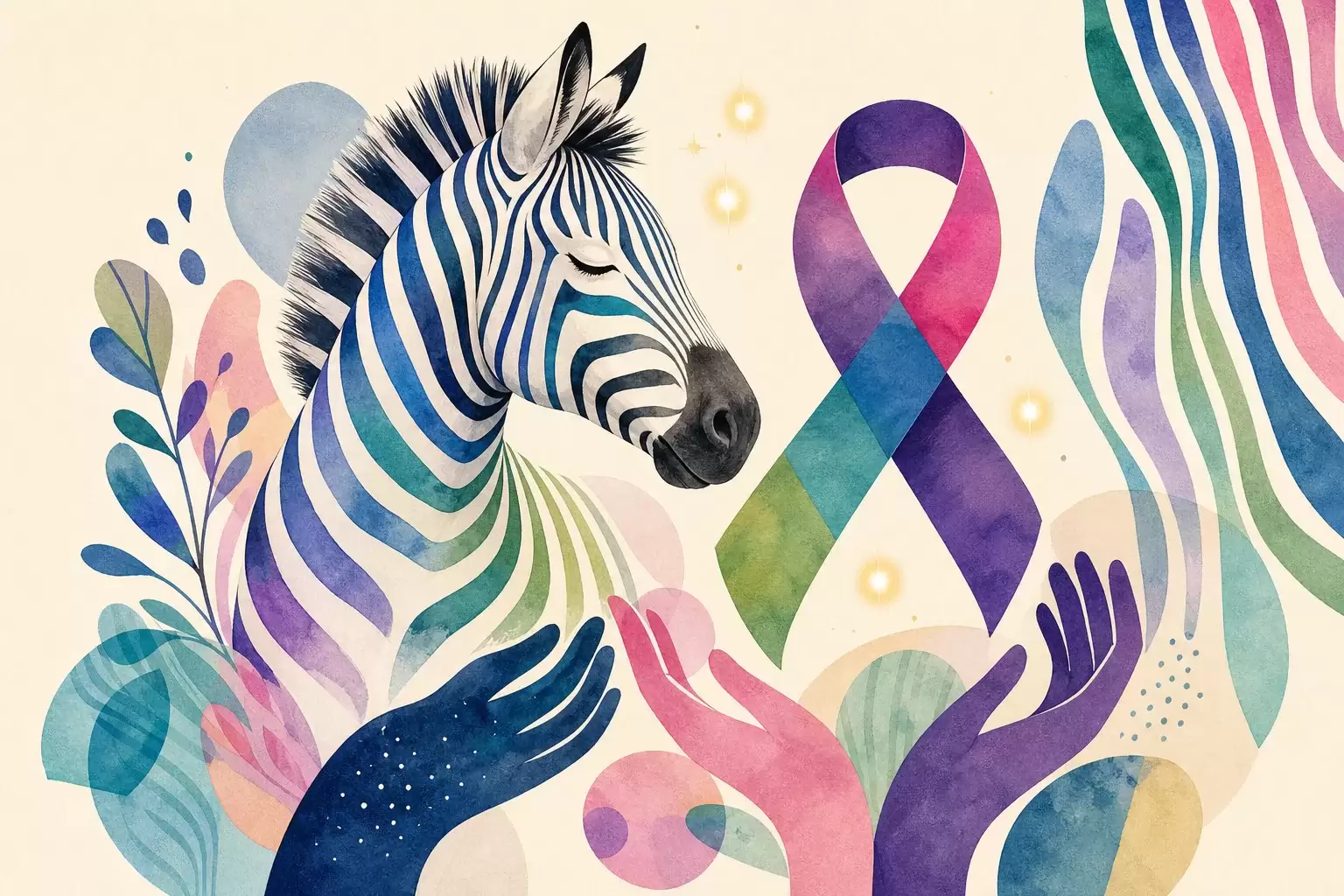Zèbre, ruban et couleurs des maladies rares