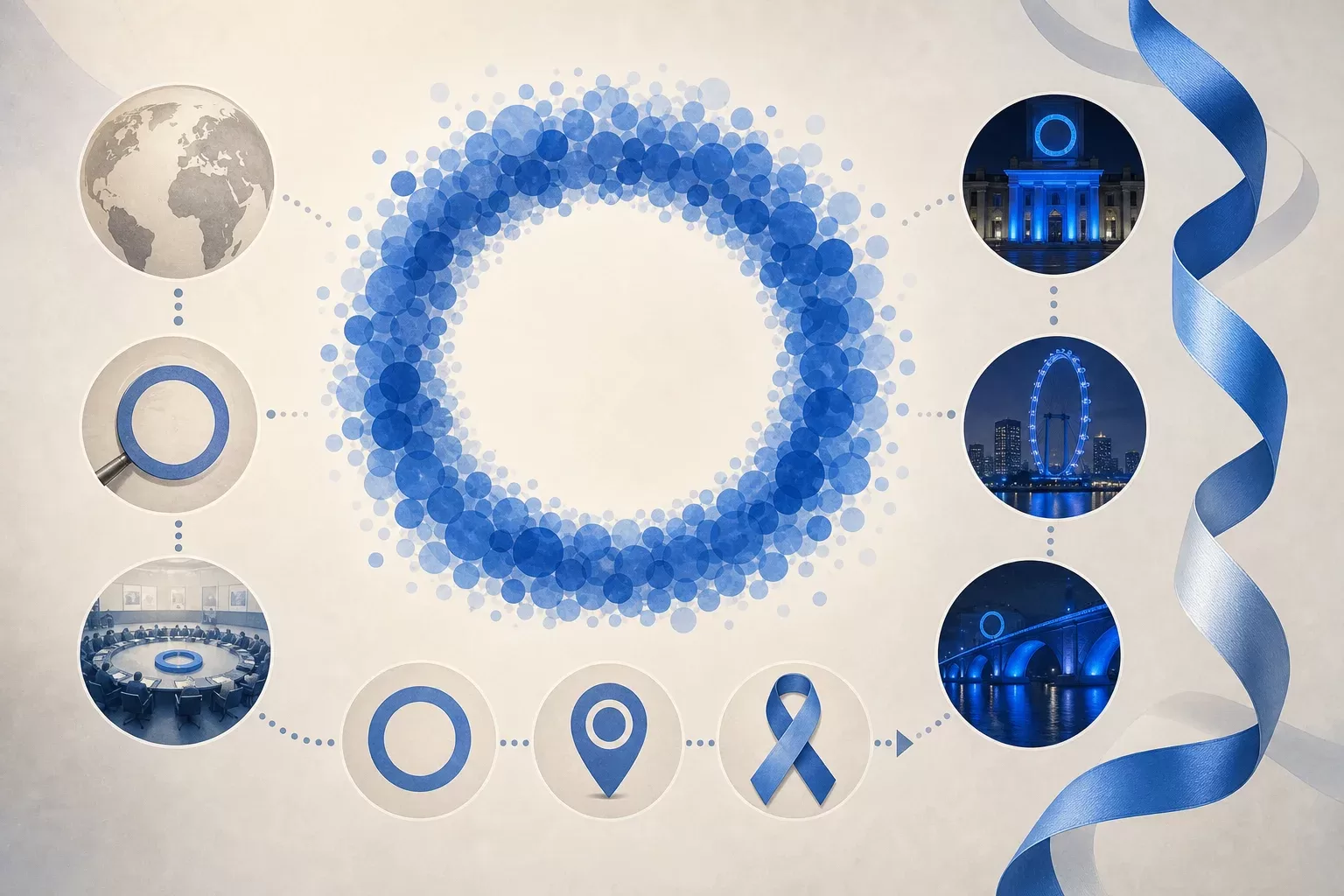 Le cercle bleu, symbole mondial du diabète