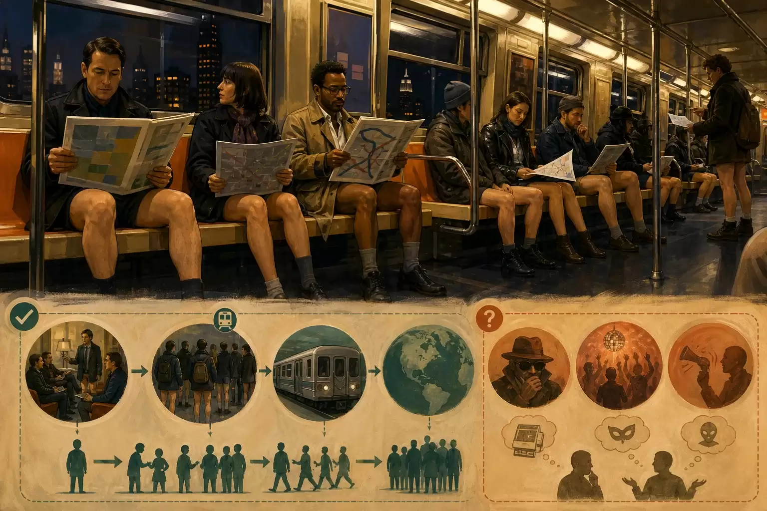 L'histoire du No Pants Subway Ride depuis New York