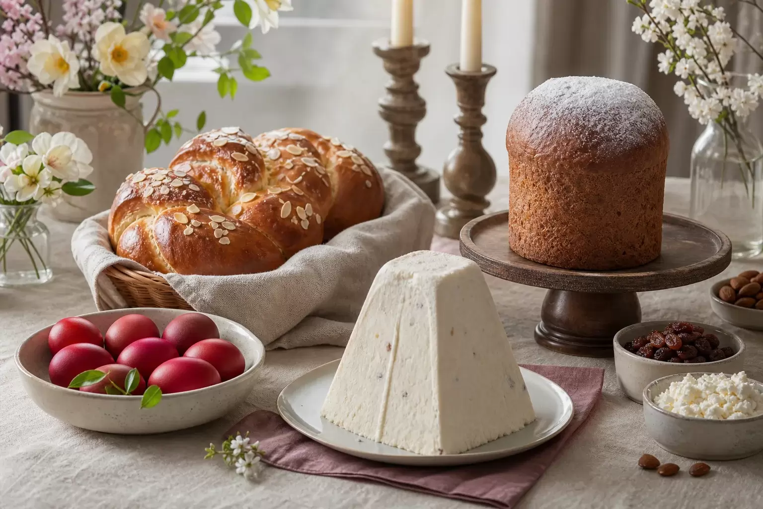Oeufs rouges, koulitch, paskha et tsoureki