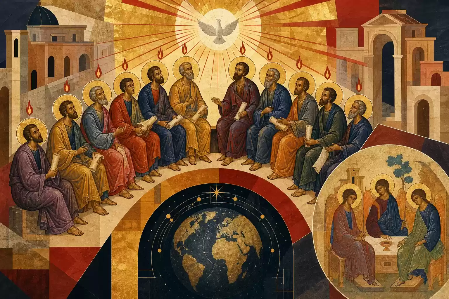 L'icône et les symboles de la Pentecôte orthodoxe