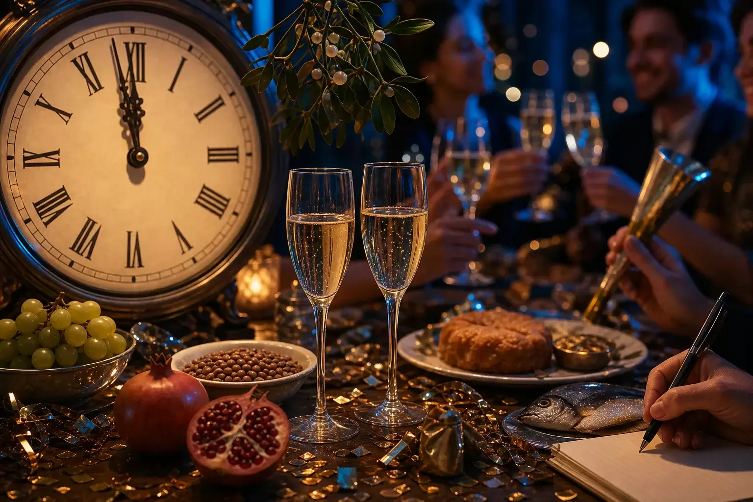 Les traditions de minuit au Nouvel An