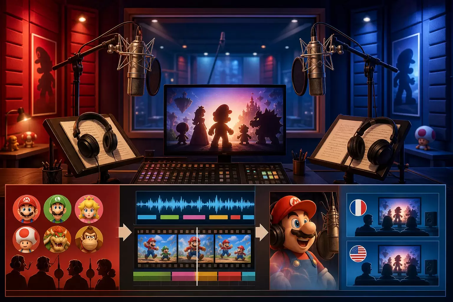 Les voix françaises et le doublage du film Mario