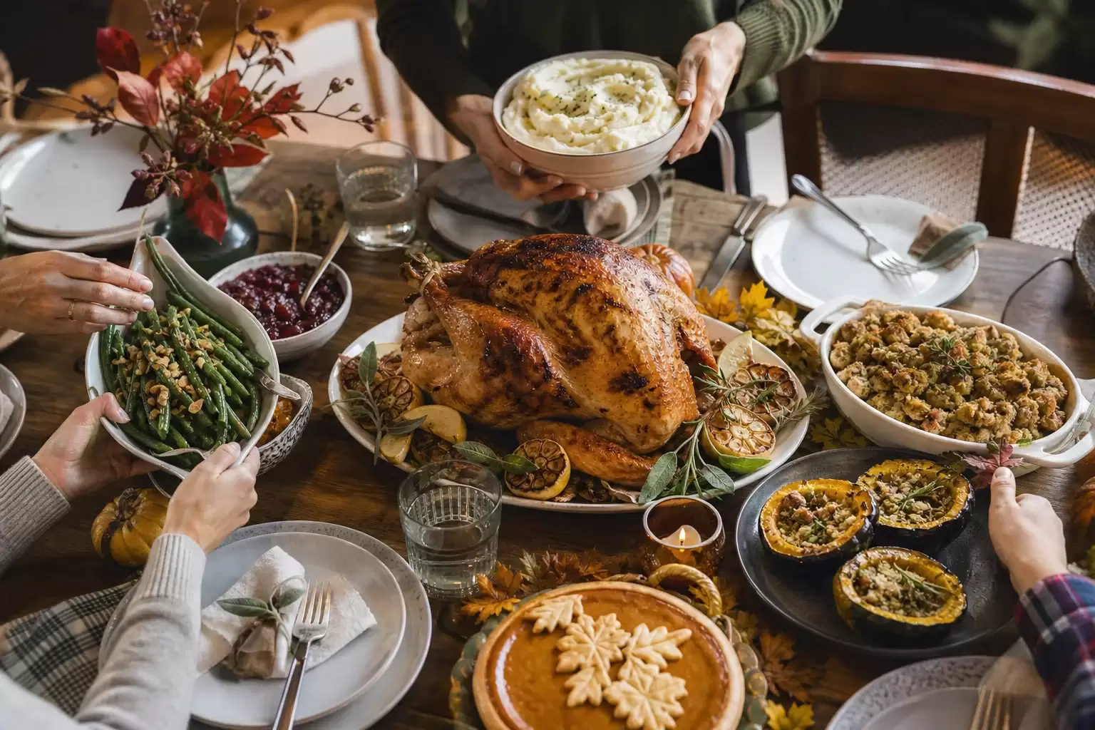 Le repas de Thanksgiving, plats et organisation
