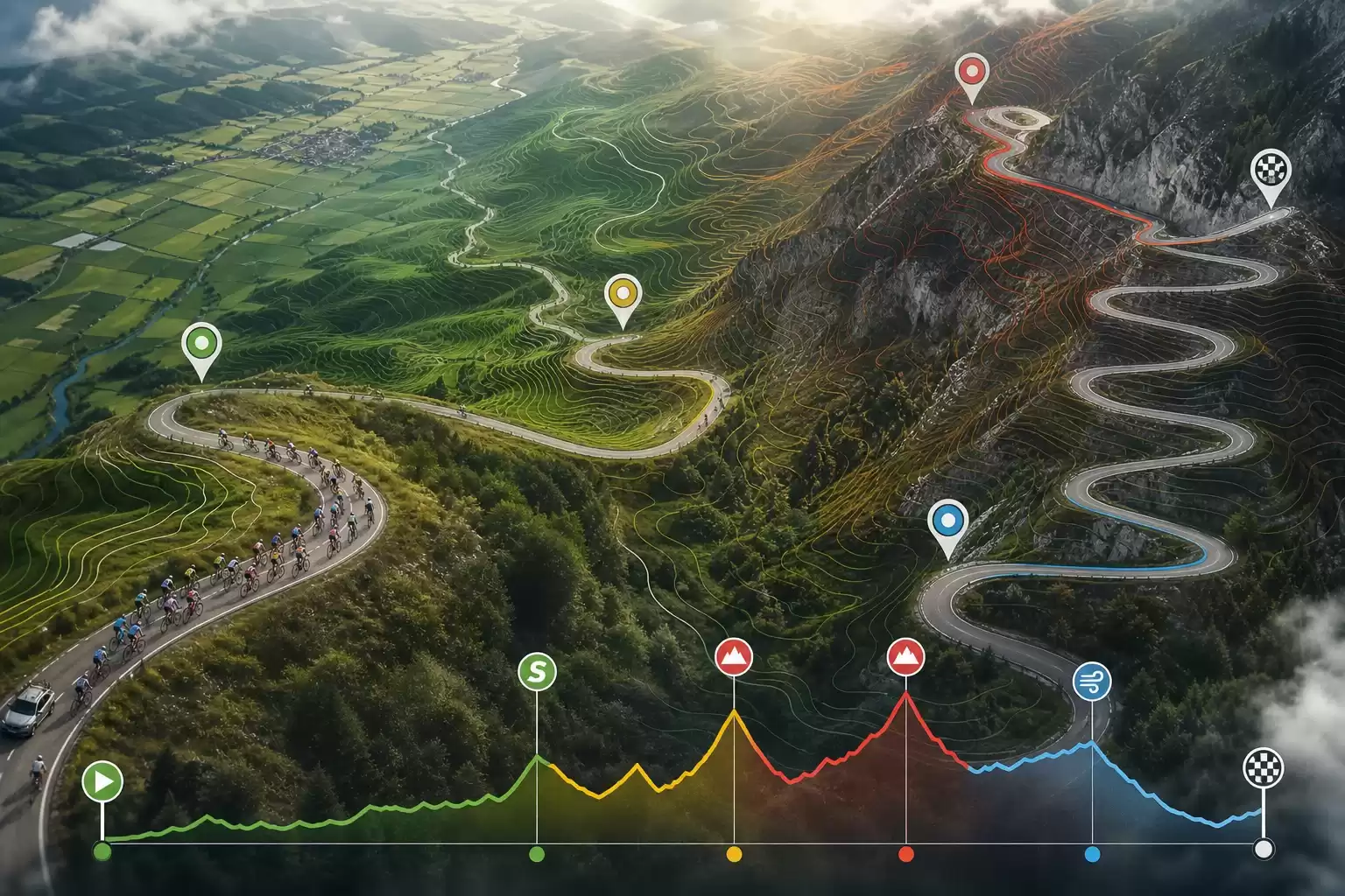 Lire le parcours et le profil des étapes du Tour