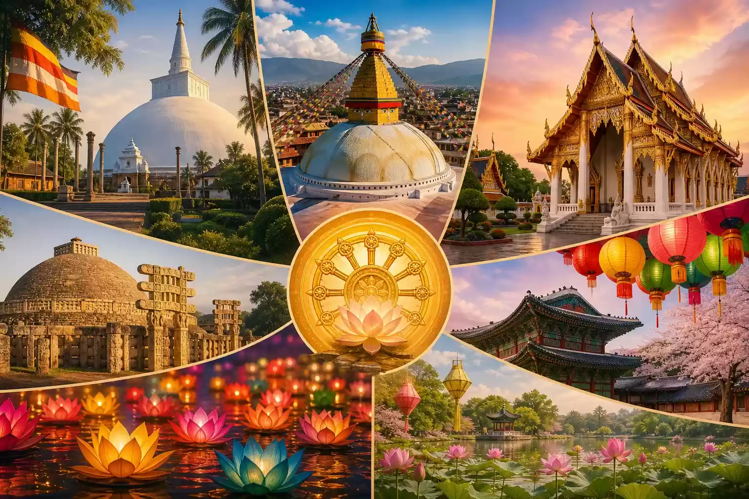 Le Vesak selon les pays d'Asie